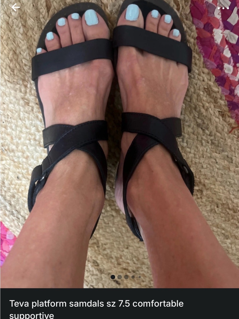 Teva Women's Black Strappy Platform Sandals